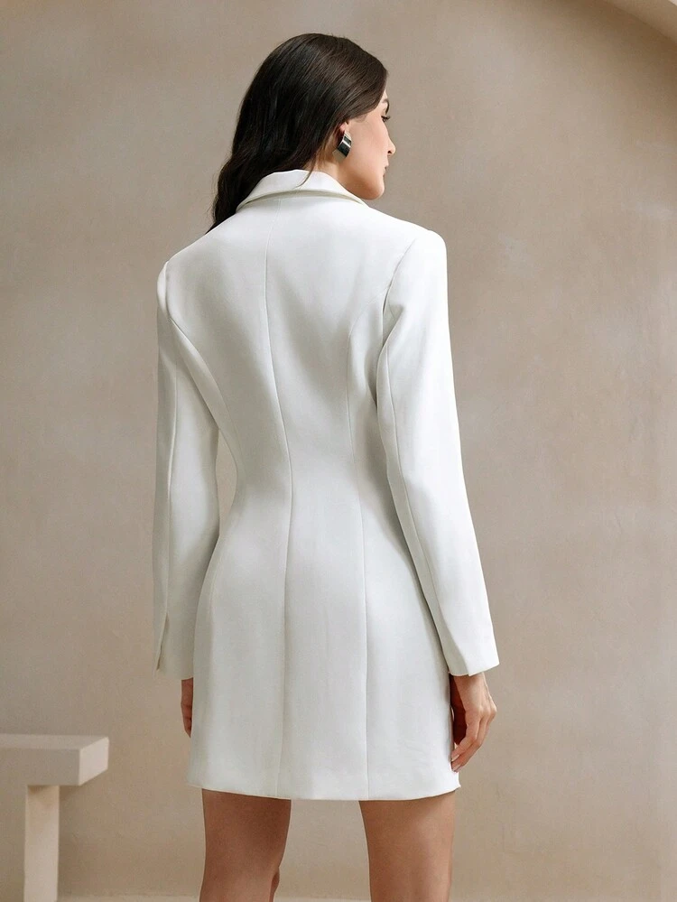 New Design Women High-End Pleated Waist Slimming Dress