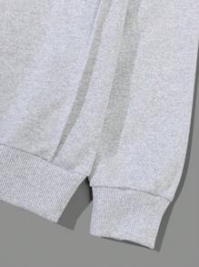 RueChic 棉质男士休闲图案刺绣修身运动衫 - 灰色 - 查看 6