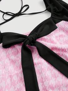 SHEIN MOD Plus Size Nữ Nối Màu Khối Dài Tay Mini Đầm - Nhiều màu - Xem 3