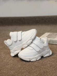 Infant Sports Shoes, Kids Trainers, Baby Girls Casual Shoes With Hook And Loop, Fall/Winter - White - View 3