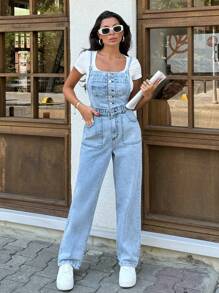 EURMUSE Women's Denim Overalls Jumpsuit