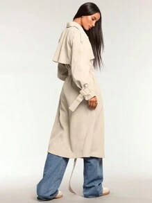 Forever 21 长款风衣 秋装 - 白色 - 查看 7