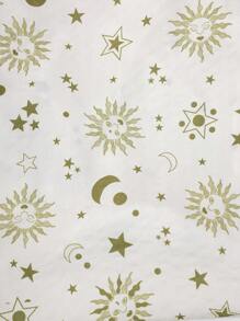 Brenda Ramalho Artist Plus Size Vacation Pajama Set, Square Neck Short Sleeve Top And All-Over Print Pants,Women Clothes,For Summer, Holiday