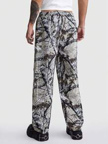 ROMWE MEN Street Life 男式休闲枝形印花工装裤 - 彩色 - 查看 6