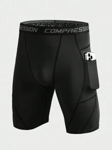 Manfinity Fitness 3pcs/Boyfriend Style Men's Solid Color S Itching Simple Pocket Sports Leggings Daily Leisure Breathable "Quick-Drying Training - Multicolor - View 9