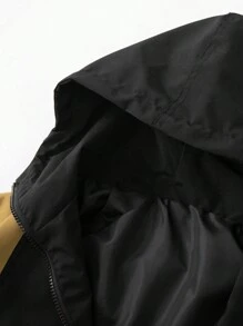 Manfinity Homme Giacca Da Uomo Con Cappuccio Con Maniche Raglan Colorblock - nero - Visualizzare 3
