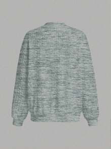 Chaqueta casual de primavera/otoño con textura y cierre frontal con cremallera - Gris Claro - Ver 2