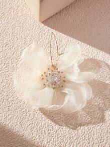 SHEIN Belle Faux Flower Dangle Earrings Suitable For Women Daily, Dating, Vacation, Wedding Wear Valentines,Mom,Mother,Mother's Day,Gift - White - View 6