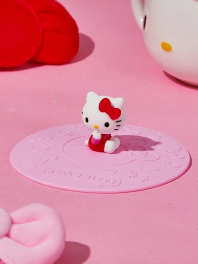 HELLO KITTY AND FRIENDS | SHEIN 1 个猫咪形状硅胶杯盖（不含杯子）