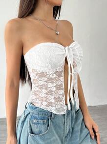 SHEIN Unity Vacation Style Spaghetti Strap Sleeveless Crop Top For Women - White - View 4