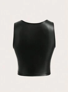 Chiquease Women's Summer Fashion Square Neck Tank Top - Black - View 2