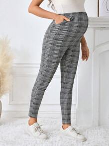 SHEIN 孕妇修身可调节腰围及踝长裤 - 灰色 - 查看 3