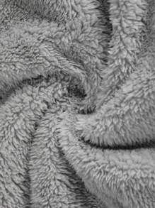 Manfinity Homme 超大码男士泰迪熊抽绳连帽卫衣，落肩字母刺绣，灰色连帽衫，男士套头连帽衫，男士冬季连帽衫，男士街头风连帽衫 - 淺灰色 - 查看 5