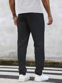 Manfinity LEGND Men's Slim Fit Denim Effect Pants, Fall - Black - View 2