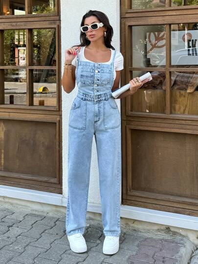 EURMUSE Jumpsuit i jeansoverall för damer