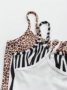SHEIN Unity Women's Spaghetti Strap Backless Camisole Top In Leopard, Zebra Print Or Solid Colors - Minimalist & Comfortable - Multicolor - View 8