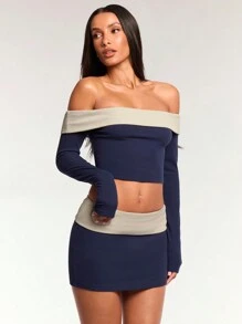 Forever 21 女士服装套装 露肩女士秋季套装 - 藍色 - 查看 7