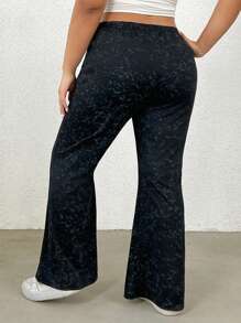 SHEIN EZwear Pantalones sencillos de uso diario con estampado para mujer talla grande