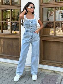 EURMUSE Women's Denim Overalls Jumpsuit