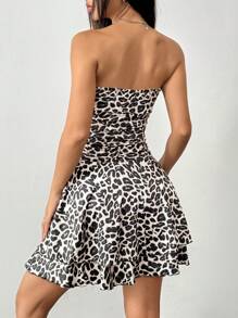 SHEIN Unity Y2K Style Women Summer Ruched Knitted Sleeveless Layered Mini Dress - Multicolor - View 2