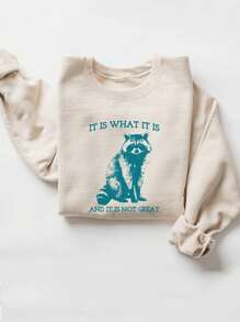 INAWLY Sudadera casual de cuello redondo, manga larga y ajuste suelto, talla grande