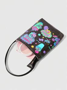SHEIN Cartoon Print Versatile Women's Shopping And Commuting Handheld Purse - Multicolor - View 5