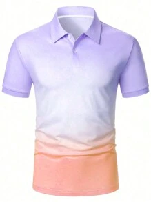 Manfinity Homme Áo thun polo tay ngắn màu ombre cỡ lớn dành cho nam - Nhiều màu - Xem 4