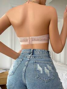 2pcs Lace Front Closure Wireless Bra Set For Women - Multicolor - View 2