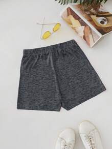 INAWLY Plus Size Women's Summer Beach Letter Print Palm Tree Design Belt Casual Shorts - Black - View 2
