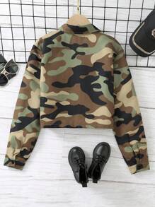 Nastoletnie dziewczęta moda uliczna na co dzień wakacyjna kamuflaż, krótka fajna kurtka