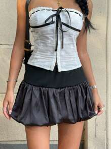 SHEIN EZwear 女式黑色迷你紧身裙 - 黑色 - 查看 1