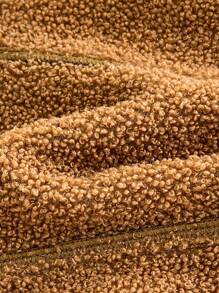 女婴波西米亚西部牛仔秋冬轻洗柏柏尔羊毛层压牛仔背心，配有前扣和平口袋