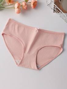 Quần lót tam giác nữ 7 chiếc/gói màu trơn có nơ trang trí dễ thương, quần lót tam giác cho bé gái tuổi teen - Nhiều màu - Xem 7