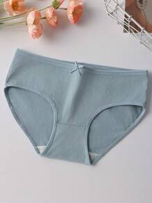 Quần lót tam giác nữ 7 chiếc/gói màu trơn có nơ trang trí dễ thương, quần lót tam giác cho bé gái tuổi teen - Nhiều màu - Xem 12