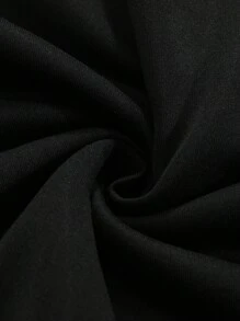 Manfinity LEGND 大码男式图案印花简约日常连帽衫 - 黑色 - 查看 6