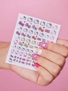 HELLO KITTY AND FRIENDS | SHEIN 猫咪美甲贴纸套装，情人节 - 彩色 - 查看 5