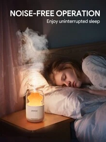 JMMO 加湿器，迷你猫爪形加湿器二合一，猫爪和环境照明，静音纳米细雾适用于家庭卧室圣诞礼物，秋冬季假期露营必备品度假配件，露营用品