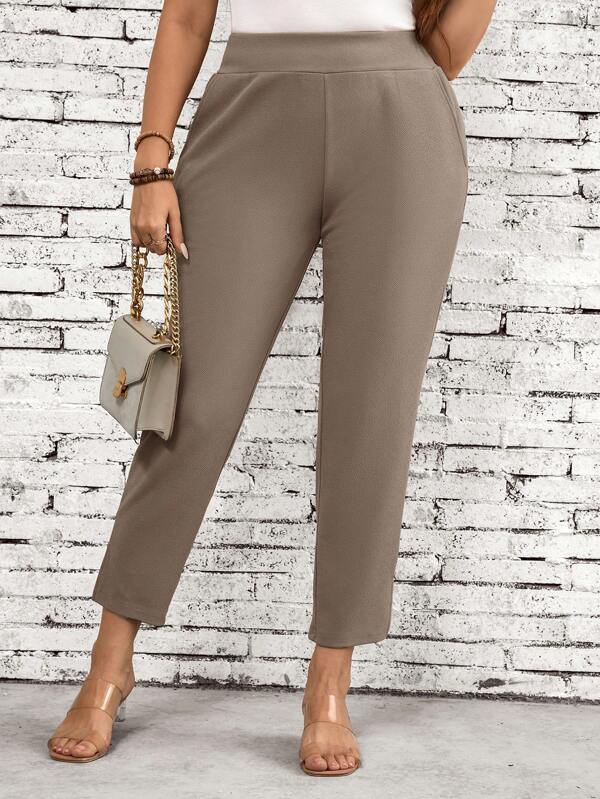 SHEIN LUNE Plus Size Women's Casual Commuter Pants