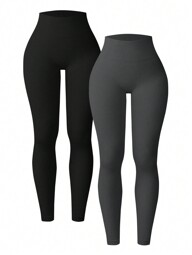 Easithlete 2 paquets de leggings côtelés pour femmes - taille haute, contrôle du ventre, levage des fesses, taille fine. Pantalon de yoga pour le sport, la course, le cyclisme, le yoga, le pickleball, l'exercice et le casual