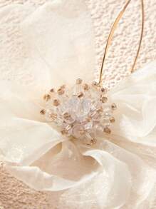 SHEIN Belle Faux Flower Dangle Earrings Suitable For Women Daily, Dating, Vacation, Wedding Wear Valentines,Mom,Mother,Mother's Day,Gift - White - View 7