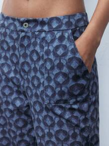 Maija Women's All-Over Print With Pockets Straight-Leg Pants - Blue - View 4