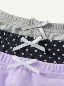 Cozy Pixies Bộ 3 Quần Sơ Sinh Bé Gái Chấm Bi Màu Trơn Có Chân - Màu tím hoa cà - Xem 8