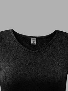 Sparklyn 3 件装 Tween Girl 休闲日常 V 领长袖 T 恤，黑白灰色