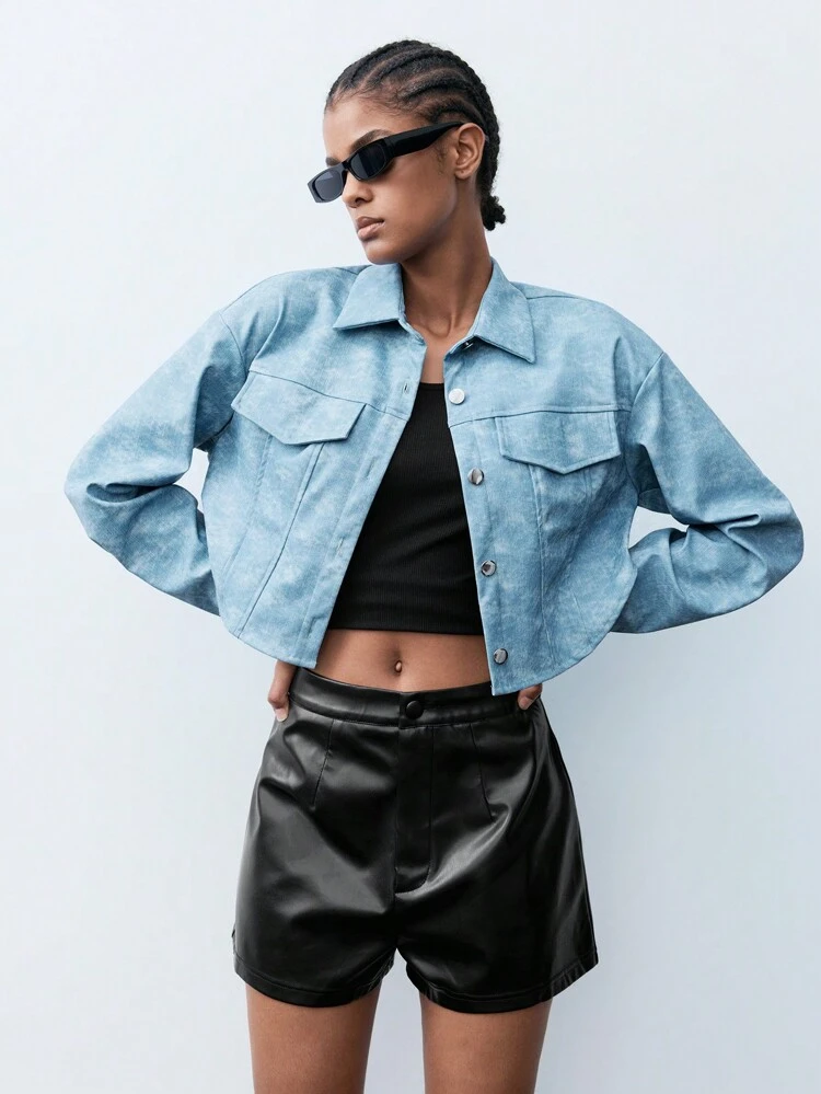 SHEIN Maija 여성용 봄가을 타이다이 긴팔 캐주얼 패션 셔츠