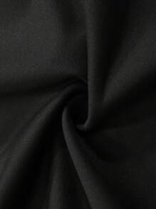 Manfinity Roghcode Plus Size Men's Minimalist Print Hooded Sweatshirt, Long Sleeve - Black - View 3