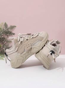 Children's Sports Shoes, New Autumn Spring Boys Girls Fashion Soft Sole Casual Sneakers, Running Shoes - Khaki - View 2