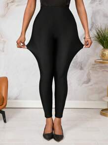 SHEIN Lady Women's Leggings ,Black Stretch Trousers