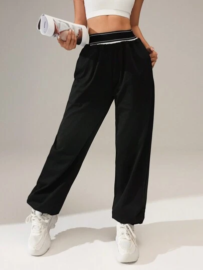 Easithlete 休闲拼布腰带二合一运动裤