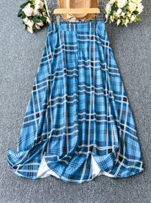 SHEIN Clasi 大尺碼格紋裙