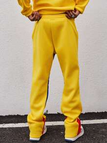 Manfinity Roghcode Pantaloni de jogger cu picior drept pentru bărbați, cu imprimeu cu litere